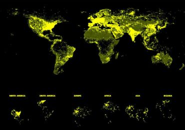 Пазл Educa "Неоновая карта мира" светящиеся 1000 деталей
