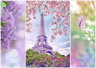 Пазл-триптих Trefl "Весна в Париже. Романтика" 1000 деталей