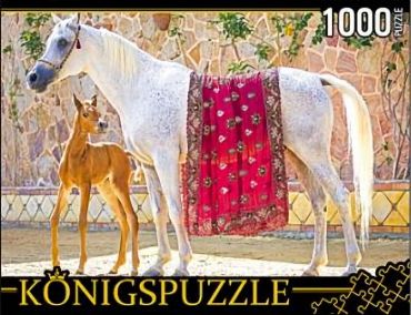 Пазл Konigspuzzle "Лошадь с жеребёнком" 1000 деталей