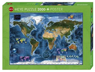 Пазл Heye "Спутниковая карта Земли" 2000 деталей