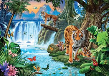 Пазл Clementoni "Тигры у водопада" 1500 деталей