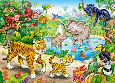 Пазл Castorland "Животные в джунглях" 120 деталей