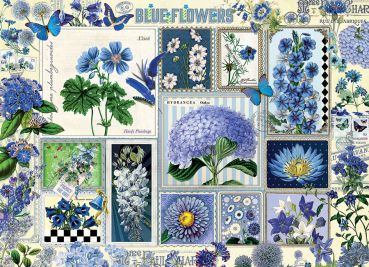 Пазл Cobble Hill "Коллаж-Синие цветы" 1000 деталей