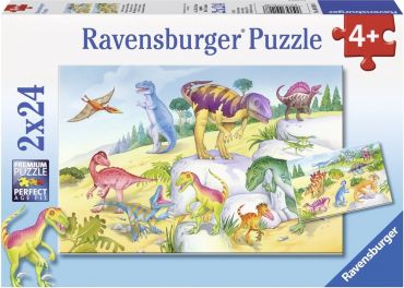 Пазл Ravensburger "Красочные динозавры" 2х24 деталей