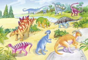 Пазл Ravensburger "Красочные динозавры" 2х24 деталей