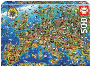 Пазл Educa "Сумасшедшая карта Европы" 500 деталей