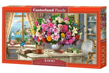 Пазл Castorland "Летние цветы и чашка чая" 4000 деталей