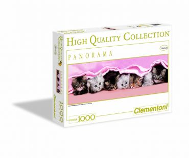 Пазл-панорама "Котята под одеялом" 1000 деталей
