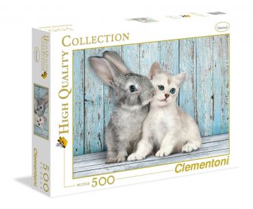 Пазл Clementoni "Котенок и кролик" 500 деталей