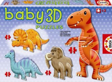 Пазл Educa "3D Динозавры" от 3 до 4 деталей