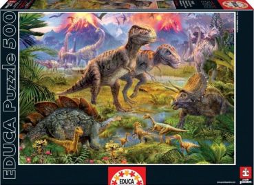 Пазлы Educa: Встреча динозавров 500 деталей