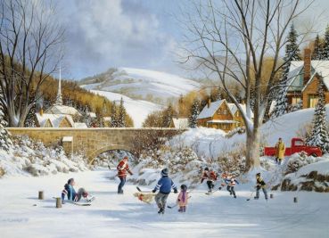 Пазл Cobble Hill "Хоккей на замерзшем озере" 1000 деталей