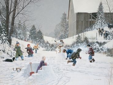 Пазл Cobble Hill "Игра в снежки" 500 деталей