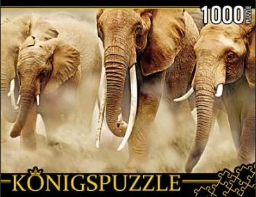 Пазл Konigspuzzle "Стадо слонов" 1000 деталей