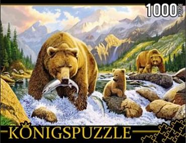 Пазл Konigspuzzle "Медведи на рыбалке" 1000 деталей