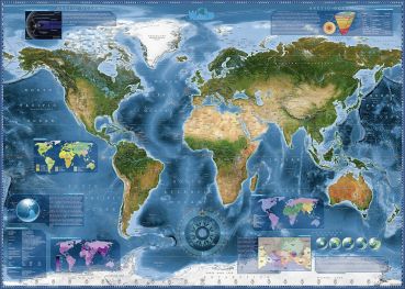 Пазл Heye "Спутниковая карта Земли" 2000 деталей