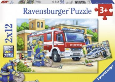 Пазл Ravensburger "Полицейские и пожарные" 2х12 деталей