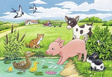 Пазл Ravensburger "Детки фермерских животных" 2х12 деталей