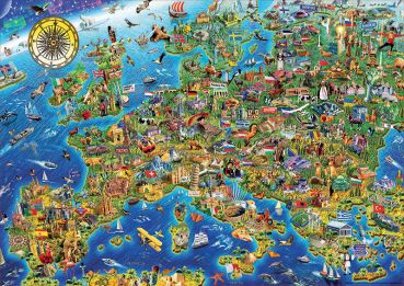Пазл Educa "Сумасшедшая карта Европы" 500 деталей