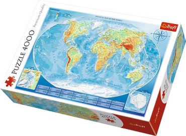 Пазл Trefl "Большая Физическая Карта Мира" 4000 деталей