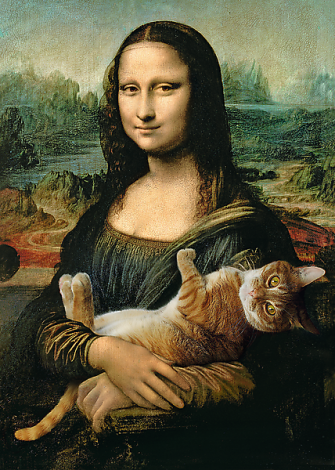 Пазл Trefl "Мона Лиза с котом" 500 деталей