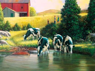 Пазл Cobble Hill "Коровы у реки" 500 деталей