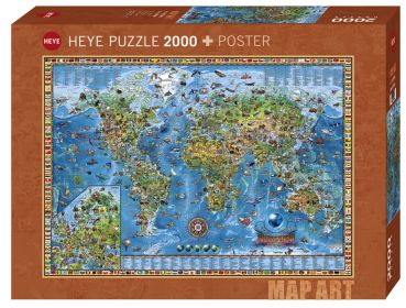 Пазл Heye "Географическая карта Земли" 2000 деталей
