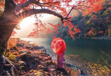Пазл Educa "Восход солнца на реке Кацура, Япония" 1000 деталей