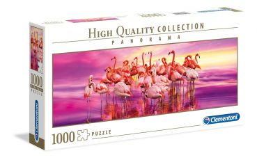Пазл-панорама Clementoni "Розовые фламинго" 1000 деталей