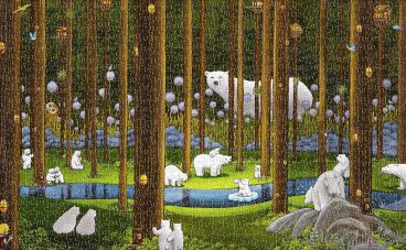 Пазл Pintoo "Белые медведи в лесу" 1000 деталей