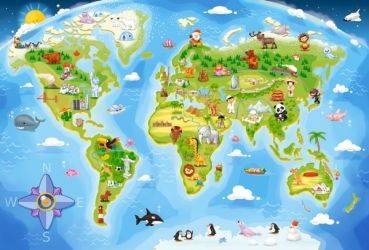 Пазл Castorland "Карта мира" 40 деталей MAXI