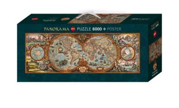 Пазл-панорама "Карта полушарий" 6000 деталей